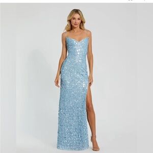 Mac Duggal Light Blue Sequin Gown